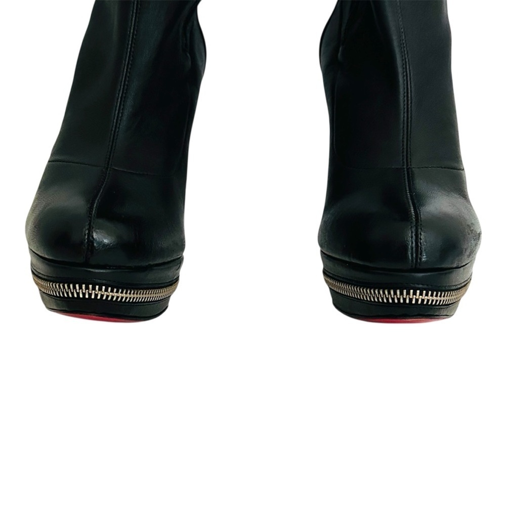 Christian Louboutin Unique 140 OTK Black Leather Boots EU 37 Nappa Leather - Picture 6 of 16